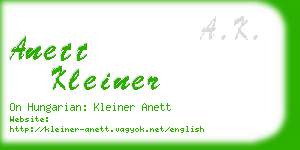 anett kleiner business card